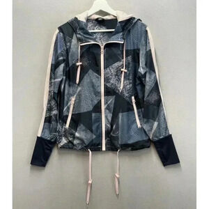 Zyia Active Radical Bomber Jacket Women's S Blue Full Zip Lightweight Athleisure